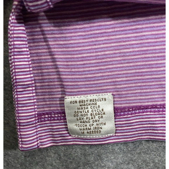 Peter Millar Polo Shirt Mens Medium Striped Light Purple Golf Preppy - Picture 6 of 12